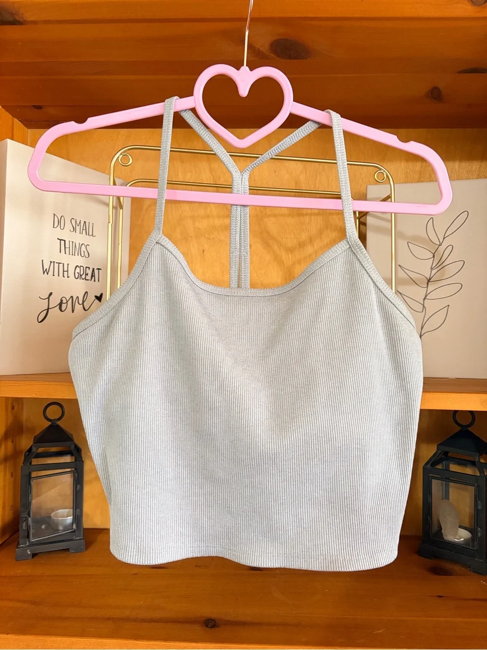 Alo Yoga Ribbed Tank Top Size L Workout Gym Outdoor
